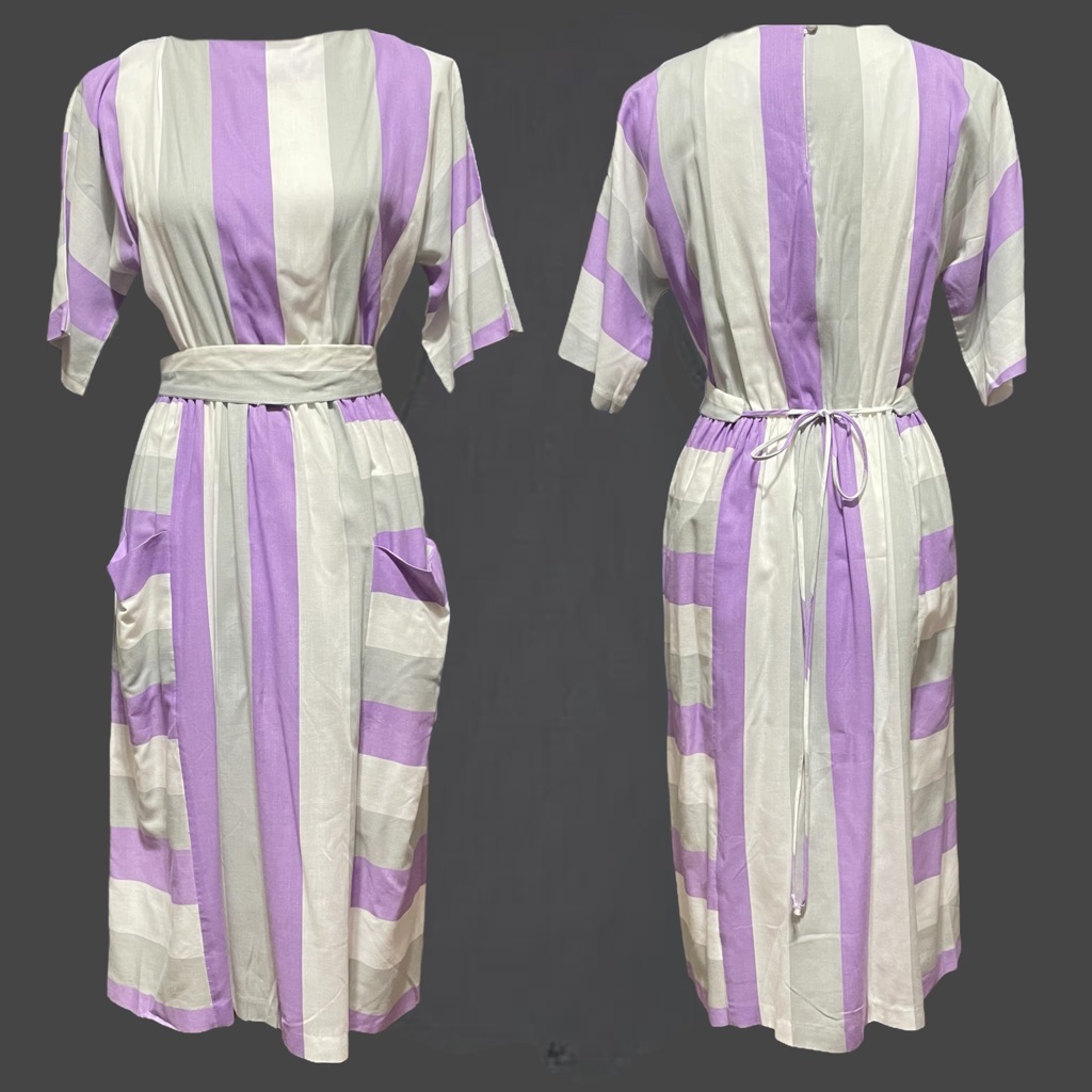 Miss Oops California Vintage Striped Dress  Size 8
